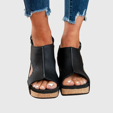 Damen Orthopädische Sommer Plateau Sandalen in Schwarz