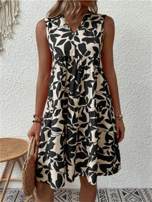 Sandie | Schickes Tropisches Sommerkleid in Schwarz