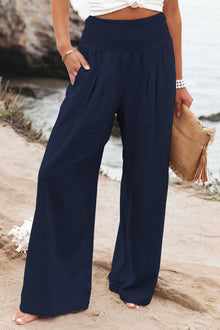 Daniela – Smokhose mit Taschen für Damen in Marineblau