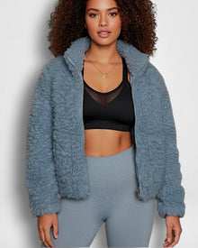 Teddy Bomberjacke für Damen in Blau