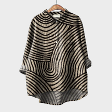Jacinthe - Moderne Bluse mit Grafikmuster in Schwarz