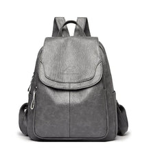 Eda | Anti-Diebstahl-Rucksack aus Leder in Grau