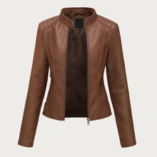 Jeniffer Lederjacke im modernen Stil in Dunkelbraun