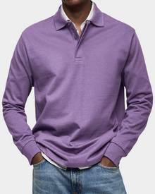 Wilson | Klassisches Langarm-Poloshirt in Violett