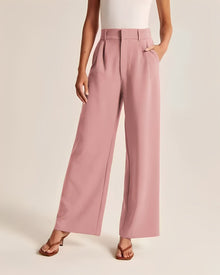 Ruela | Lässige Hose mit hohem Bund in Rosa