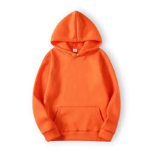 Basic Hoodie für Damen mit Kapuze und Kordelzug einfarbig in Orange