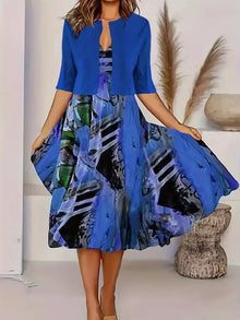 Vainoana - Zweiteiliges Set Mit Elegantem Langen Rock in Blau