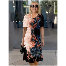 Damen Bedruckt Komfort Sommer Midikleid in Rosa