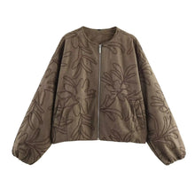 Elvira – Bestickte Freizeitjacke für Damen in Braun
