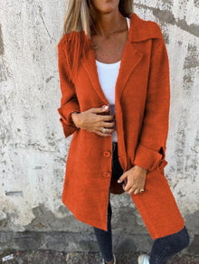 Sorella - Mantel Damen Mit Knopfleiste in Orange