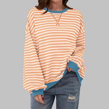 Sommerfeld | Gestreiftes Langarm-Sweatshirt mit Rundhalsausschnitt (1 kaufen, 1 gratis dazu) in Orange
