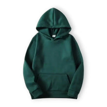 Basic Hoodie für Damen mit Kapuze und Kordelzug einfarbig in Dunkelgrün