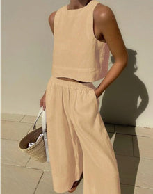 Amanda | Leinen-Sommer-Set in Apricot