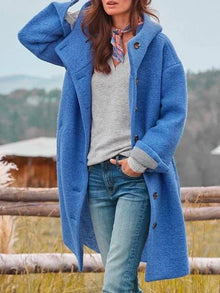 Claudia | Bequemer Mantel in Saphirblau