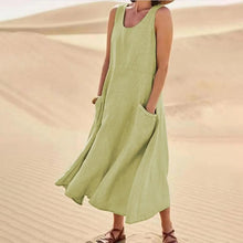 Lena – Sommerkleid aus Leinen für Damen in Grün