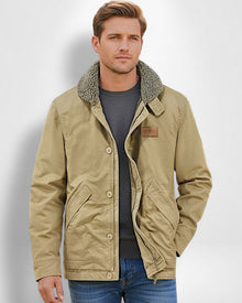 Feldjacke mit weichem Hemdkragen für Herren in Khaki