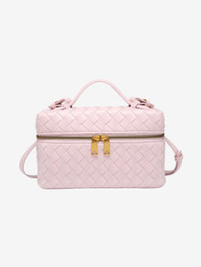 Julia | Strukturierte, glänzende Tasche aus gewebtem Material in Rosa