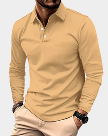 Langarm Poloshirt Herren | Klarer Kragen & Sportlicher Sitz in Gelb