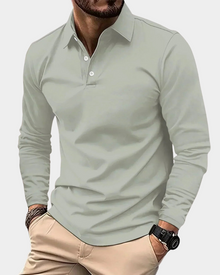 Langarm Poloshirt Herren | Klarer Kragen & Sportlicher Sitz in Grau