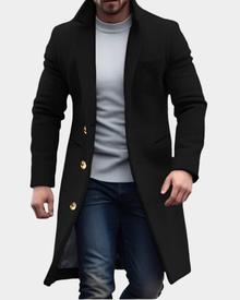 Langer Mantel Herren | Winddicht & Elegant in Schwarz