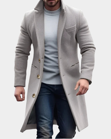Langer Mantel Herren | Winddicht & Elegant in Grau