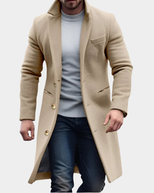 Langer Mantel Herren | Winddicht & Elegant in Beige