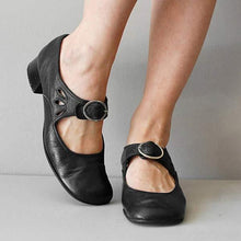 Dahlia | Retro-Sandale mit Schnalle in Schwarz