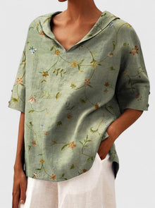 Roselyn | Lockere Floral-Bluse in Grün