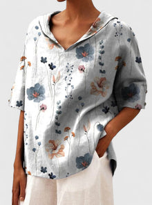 Roselyn | Lockere Floral-Bluse in Weiß