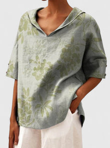Roselyn | Lockere Floral-Bluse in Hellgrün