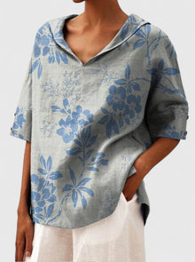 Roselyn | Lockere Floral-Bluse in Blau