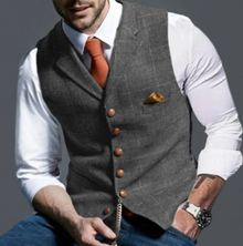 Damiel | Elegante Knopf-Weste in Grau