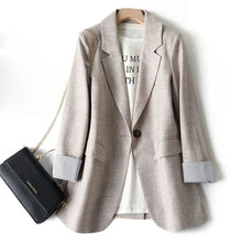 Blazer Damen | Elegant & Vielseitig mit Reverskragen in Beige