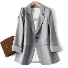 Blazer Damen | Elegant & Vielseitig mit Reverskragen in Grau