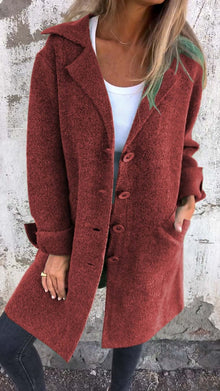 Blazer Damen | Lang & Kuschelig-Weich in Rot