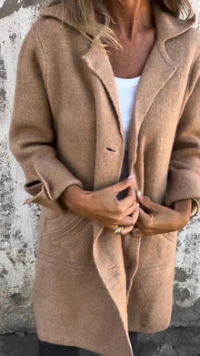 Blazer Damen | Lang & Kuschelig-Weich in Khaki