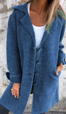 Blazer Damen | Lang & Kuschelig-Weich in Blau