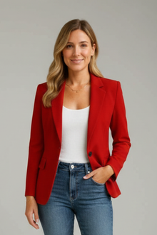Blazer Damen | Tailliert & Vielseitig Kombinierbar in Rot