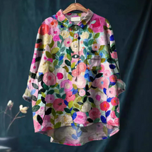 Bluse Damen | Ausdrucksstarkes Muster & Locker fallender Schnitt in Rosa