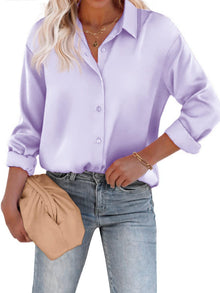 Bluse Damen | Satin & Elegant in Lila