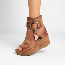 Nicolet — Offene Keilboots im modernen Stil in Braun