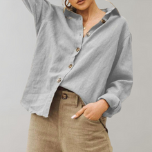 Damen Lockere Lässige Sommer Bluse in Grau