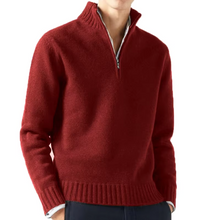 Lucio | Eleganter Half-Zip-Pullover in Dunkelrot