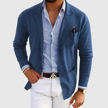 Herren Casual Regular Fit Sommer Blazer in Blau