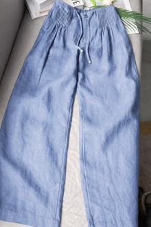 Kuupik – Weite Hose Aus Leinen in Blau