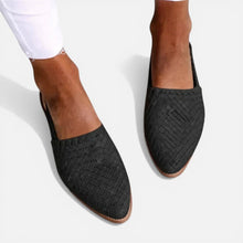 Orthopädische Ballerinas Geflochten Slingback Freizeit Schuhe in Schwarz