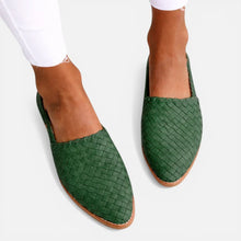 Orthopädische Ballerinas Geflochten Slingback Freizeit Schuhe in Grün