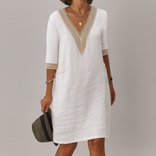 Damen Luftige Sommer Midi Kleid in Weiß