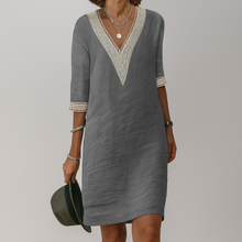 Damen Luftige Sommer Midi Kleid in Grau
