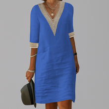 Damen Luftige Sommer Midi Kleid in Blau